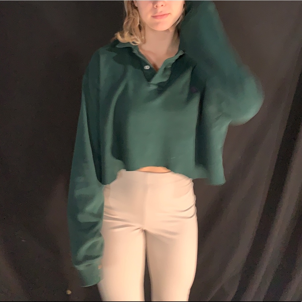 Green Cropped Polo
